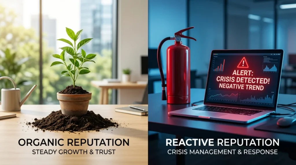 How Do Organic and Reactive Reputation Management Methods Compare?