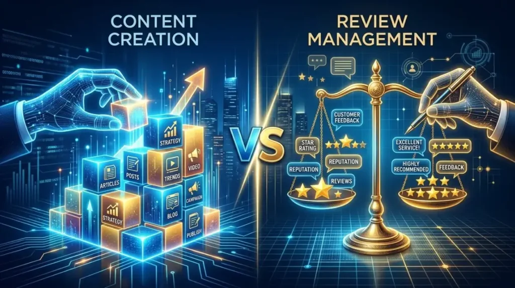 How Does Content Creation Compare With Review Management?