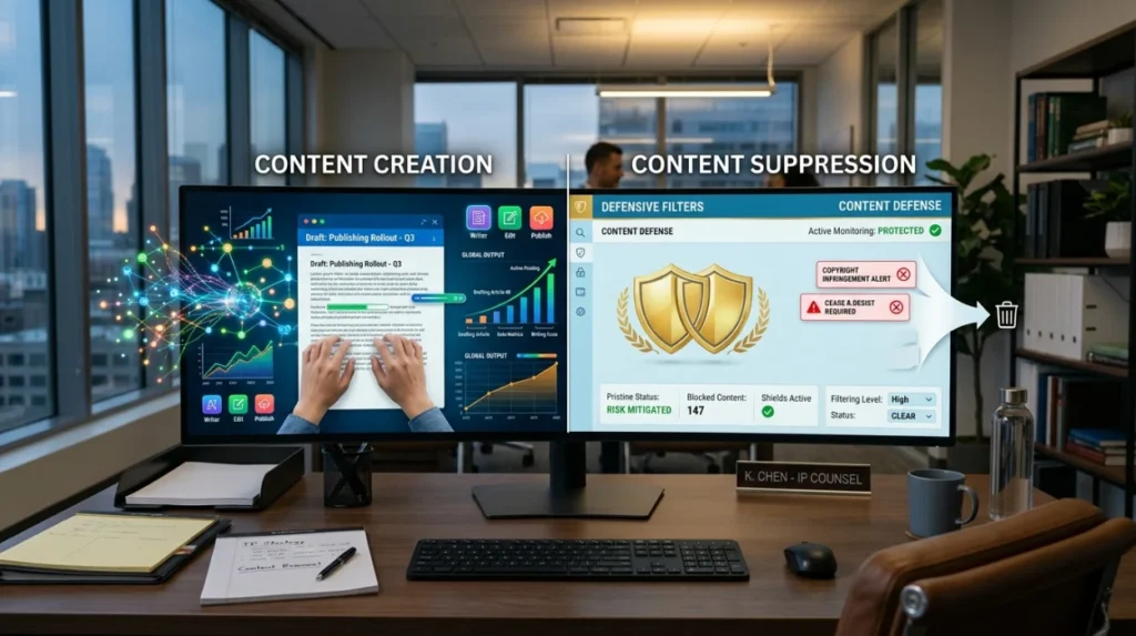 How Does Content Creation Compare with Content Suppression?