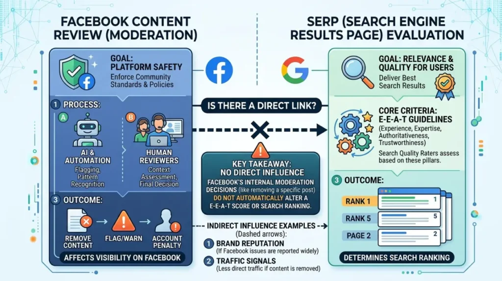 How Does Facebook Review Content Affect SERP Evaluation?