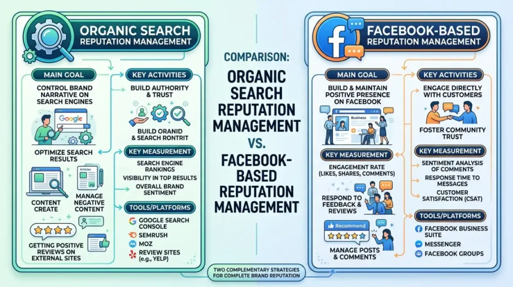 How Does Organic Search Differ From Facebook-Based Reputation Management?
