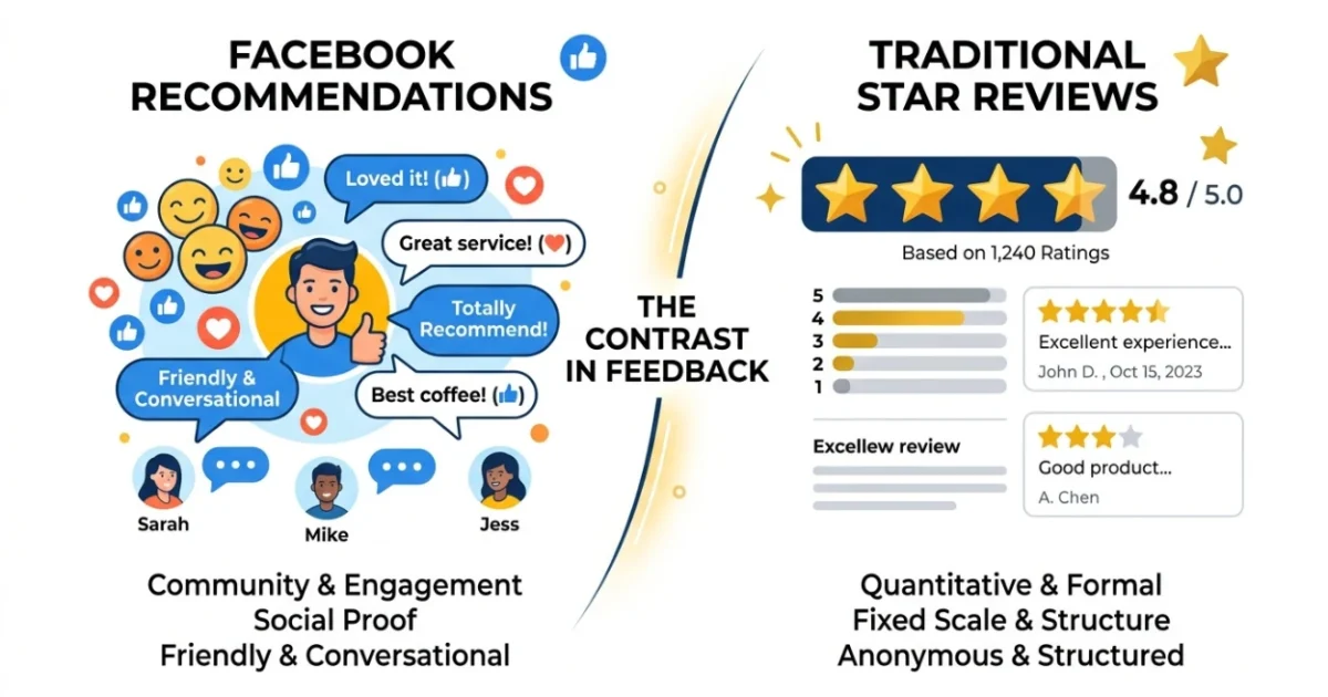 How Facebook Recommendations Differ From Star Reviews