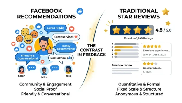 How Facebook Recommendations Differ From Star Reviews