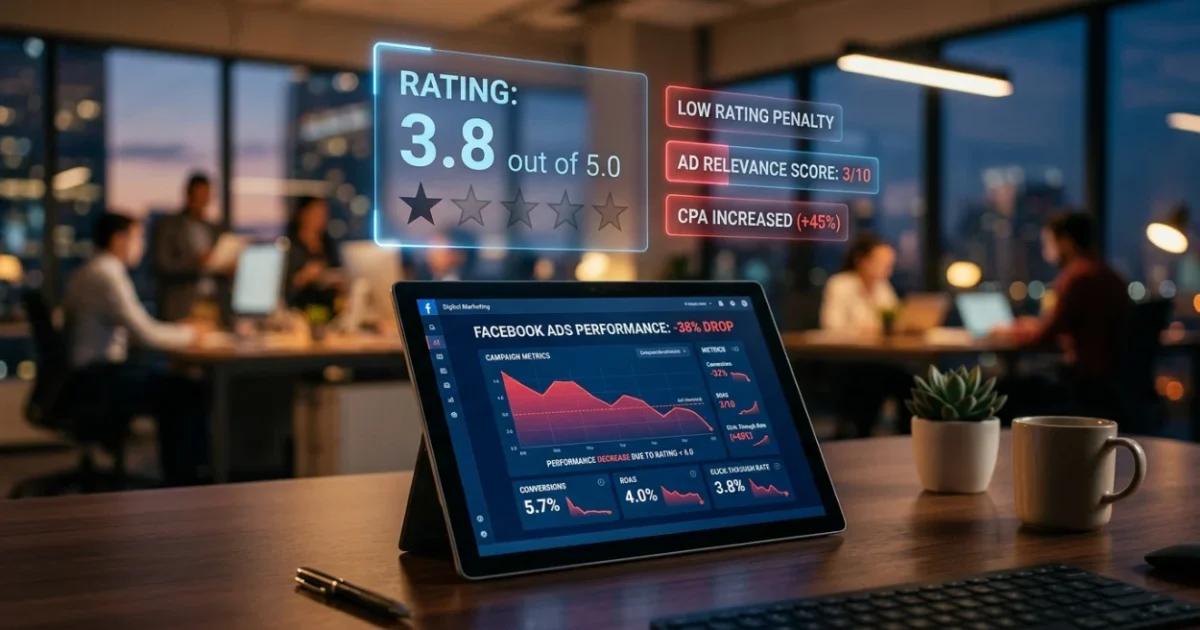 How a Facebook Rating Below 4.0 Cuts Your Ad Performance