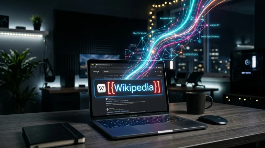 How do Wikipedia edit wars influence search visibility?