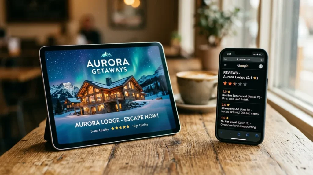 How do negative reviews influence advertising perception?