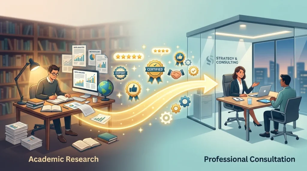 How do reputation signals affect the transition from research to consultation?