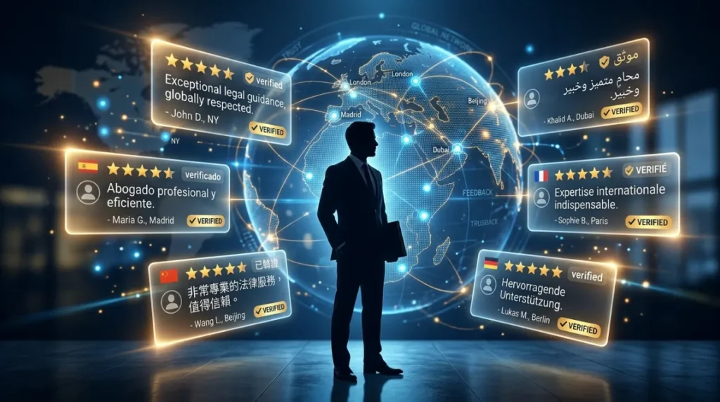 How do reviews affect multilingual lawyer reputation?