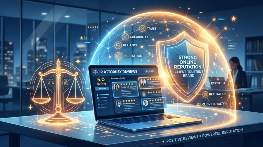 How do reviews affect the online reputation of IP attorneys?