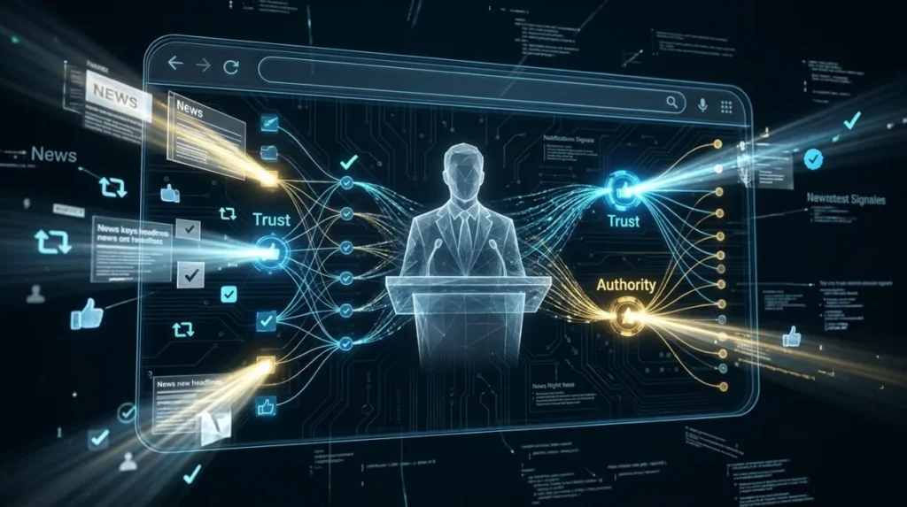 How do search engines interpret reputation signals around politicians?