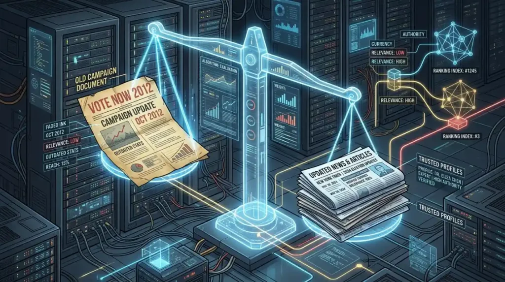 How do search engines interpret reputation signals from old attack ads?