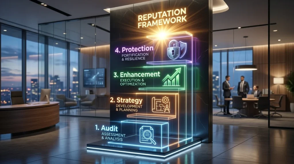 How does Clear My Name establish a structured reputation process?