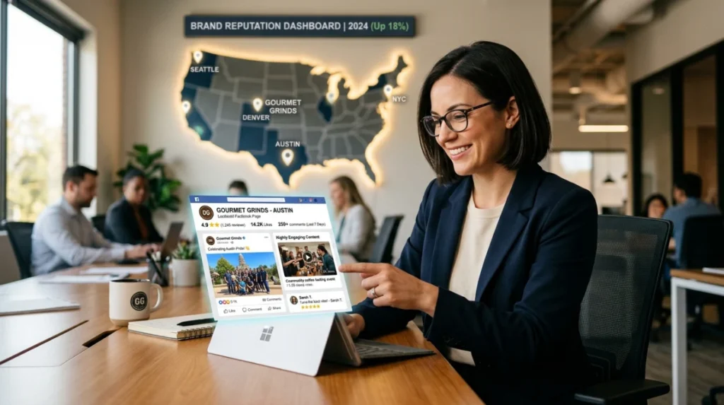 How does local content affect a franchise brand’s online reputation?