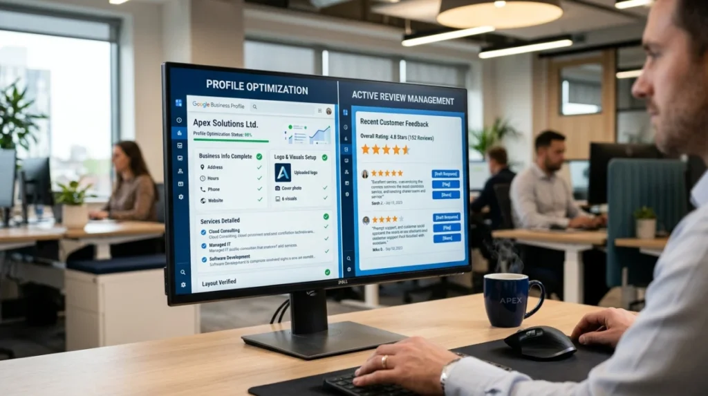 How does profile optimisation compare with review management?