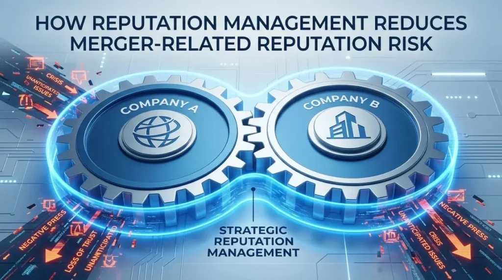 How does reputation management reduce merger-related reputation risk?