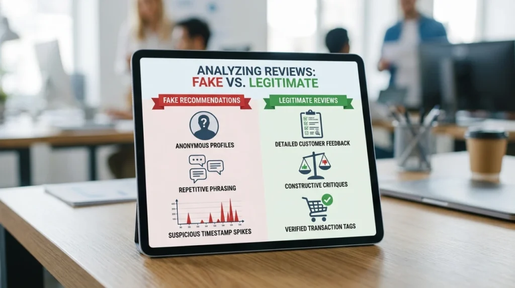 How should businesses distinguish fake recommendations from legitimate negative reviews?
