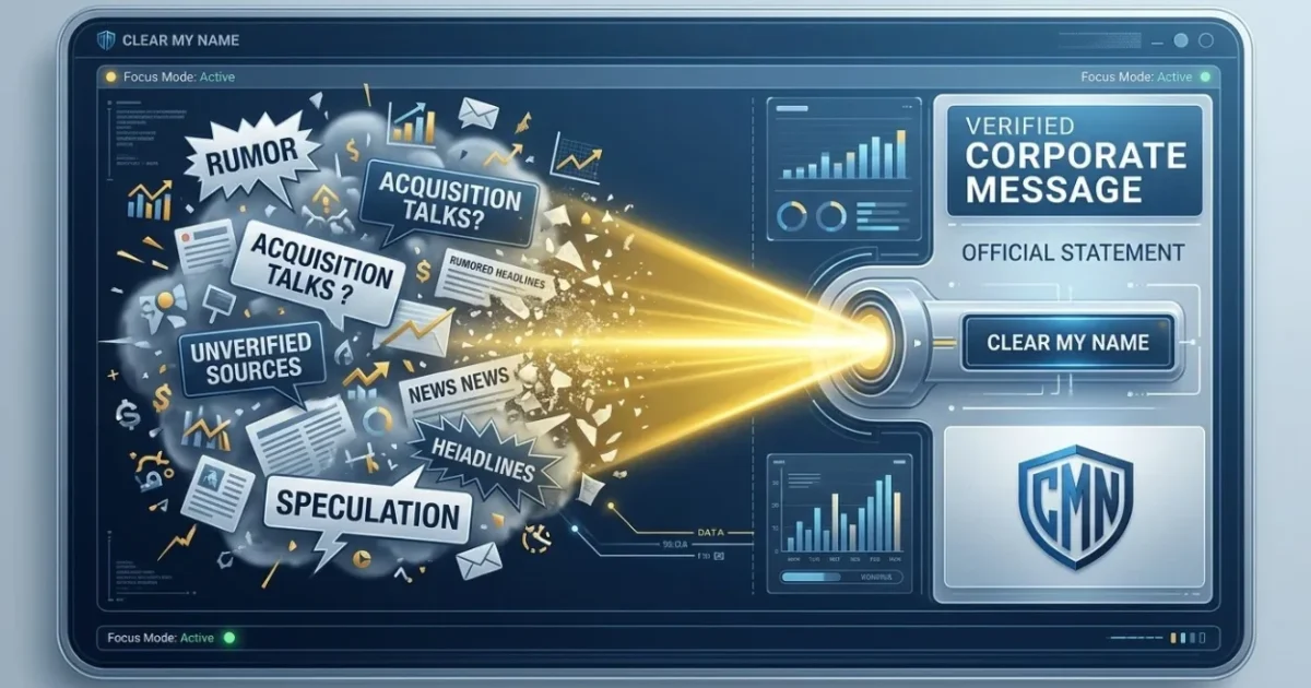 Manage Acquisition and Merger Speculation With Clear My Name