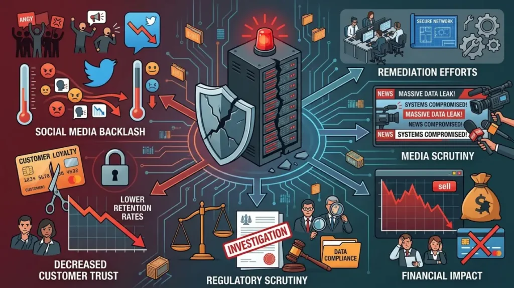 What reputation signals appear after a data breach?