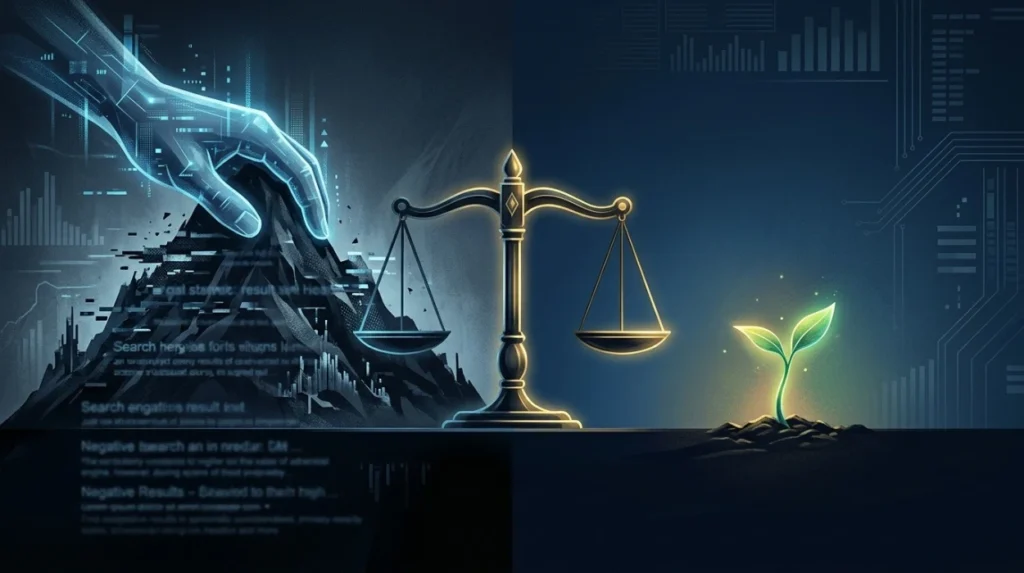 When does negative content suppression provide greater value than content creation?