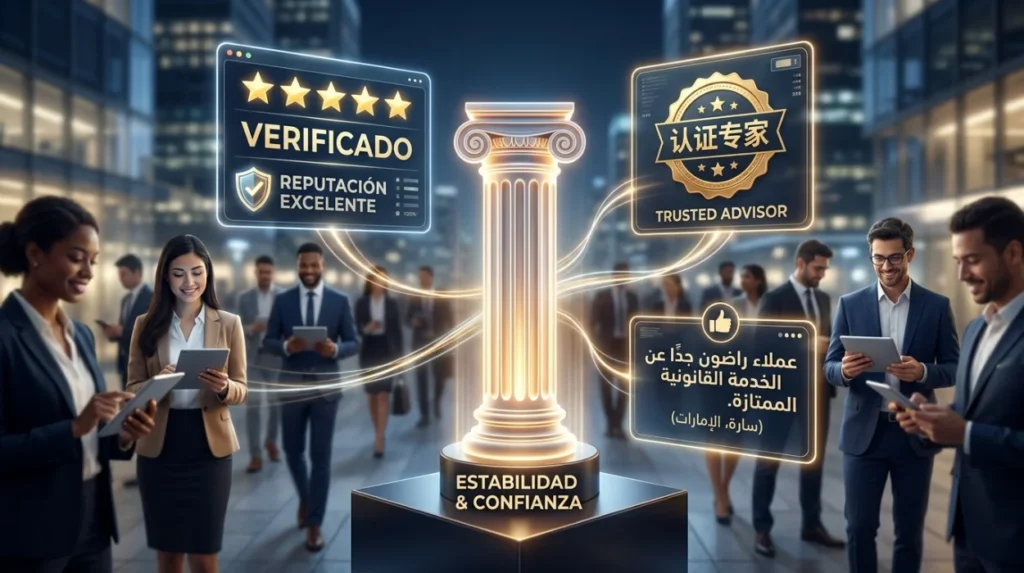 Which reputation signals matter most when reaching multilingual legal clients?