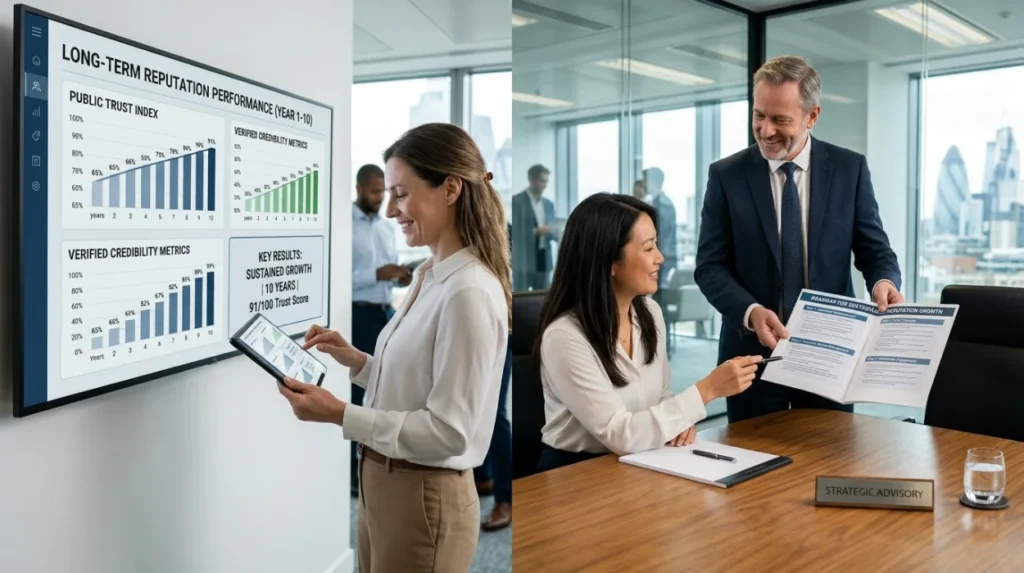 Which reputation strategy provides better long-term sustainability?