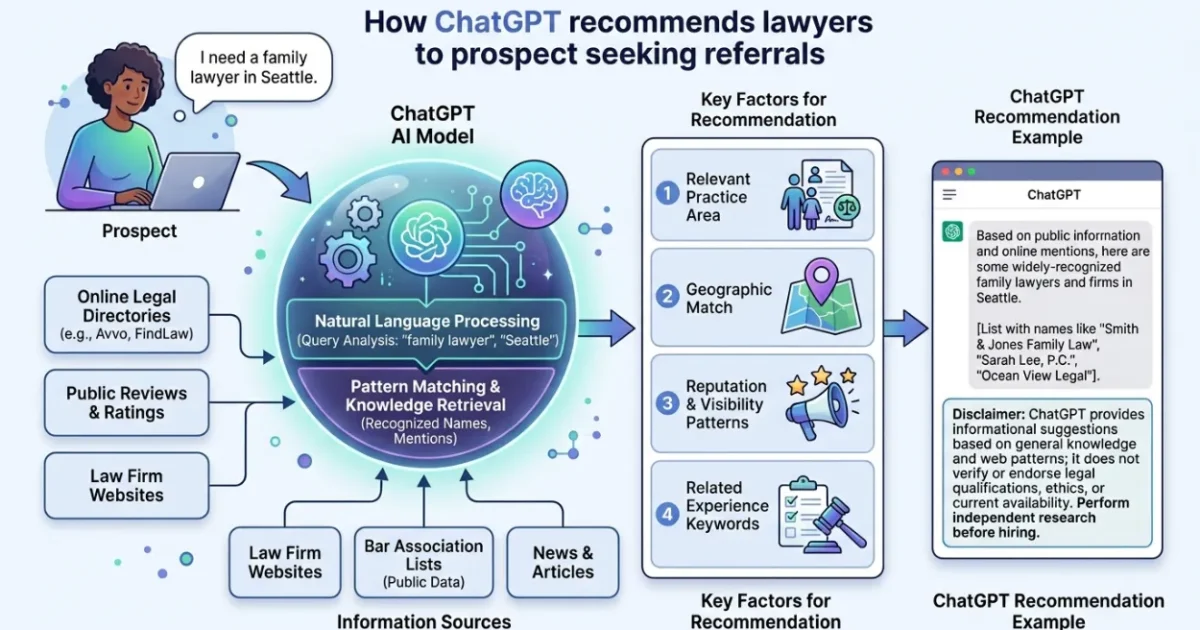 How ChatGPT Recommends Lawyers When Prospects Ask for Referrals