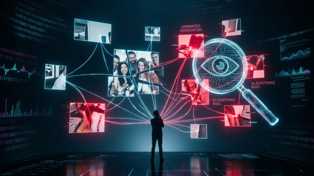 How do search engines interpret an unwanted group-content association?