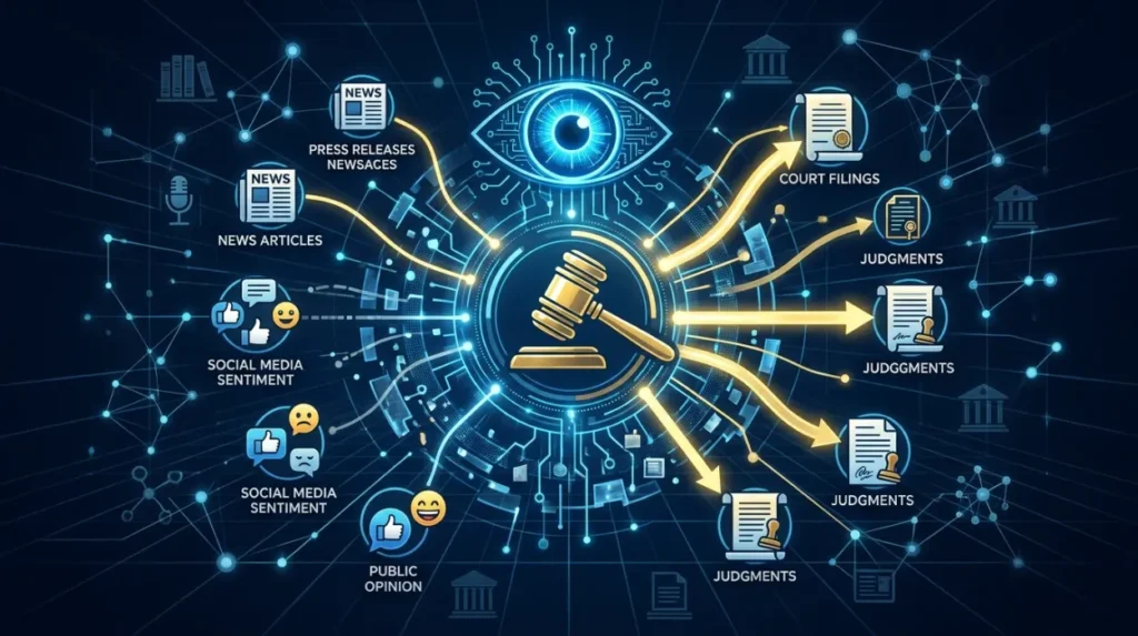 How do search engines interpret reputation signals around court cases?