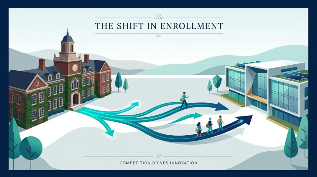 How does competition from other schools affect enrolment decline?