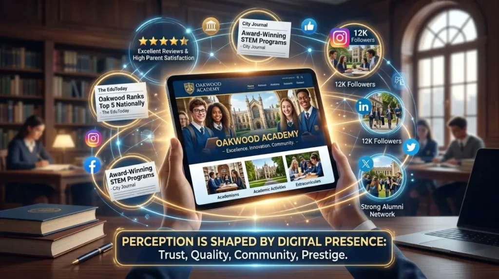 How does content influence perception of private schools?