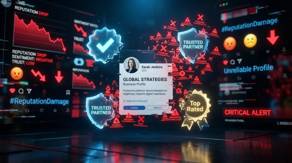 How does ignoring negative Facebook recommendations affect reputation signals?
