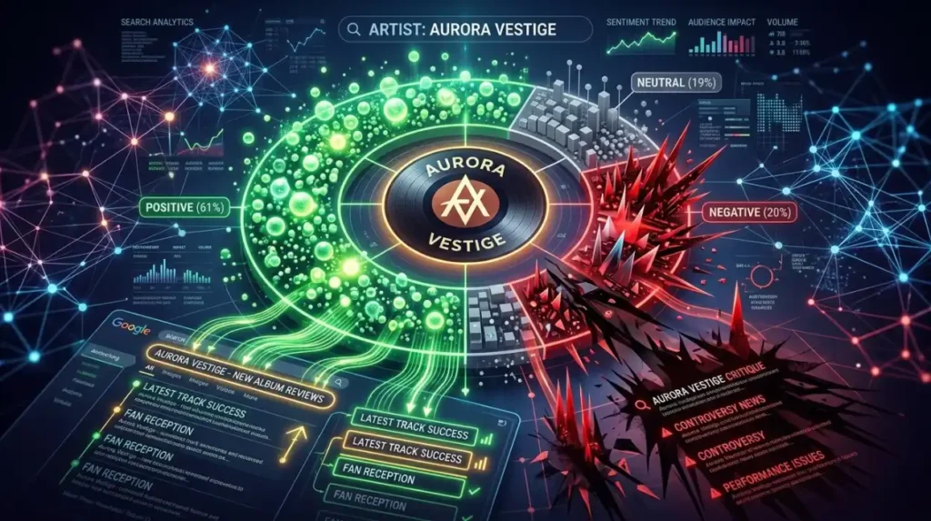 How does sentiment distribution affect an artist’s search perception?