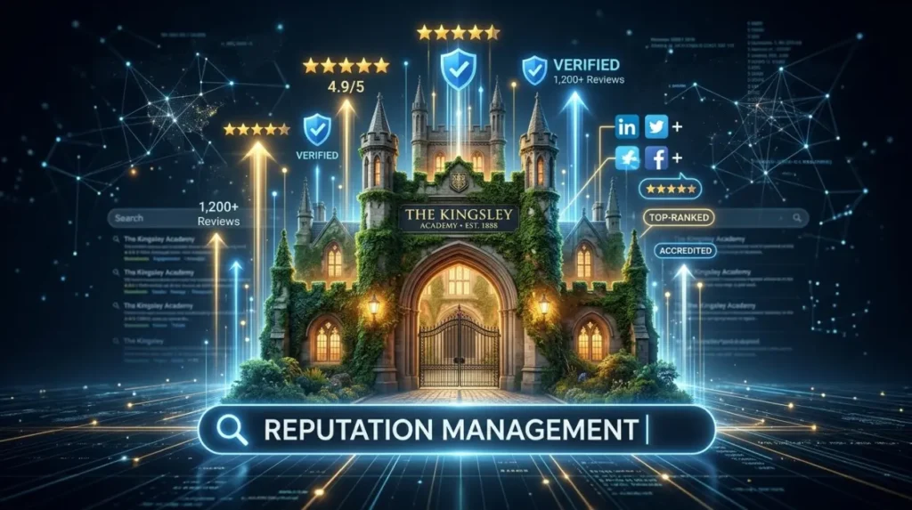 How effective is reputation management for improving school search visibility?
