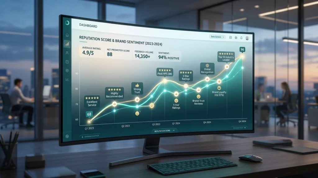 How quickly can a business expect measurable reputation improvements?