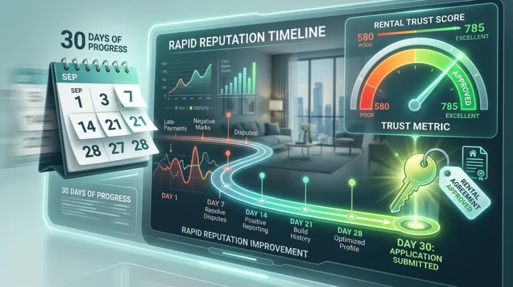 How quickly can online reputation improvements become visible before renting?