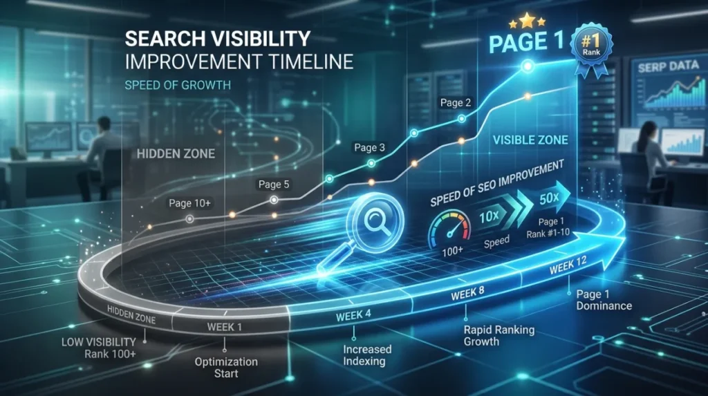 How quickly can search visibility improve after reputation management begins?