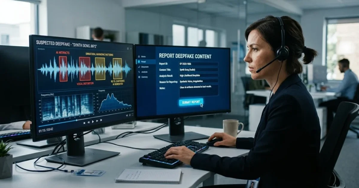 How to Detect and Report Deepfake Songs of Your Voice
