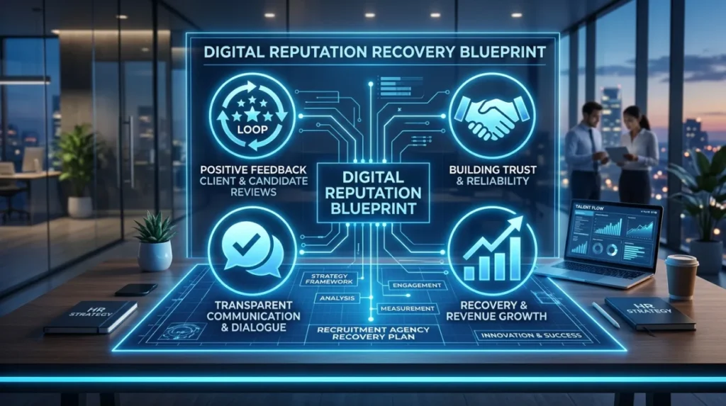 What does an effective recruitment reputation recovery strategy need to include?