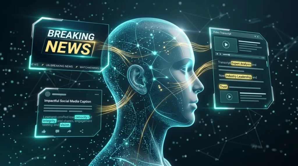 What role do headlines, captions and transcripts play in reputation formation?