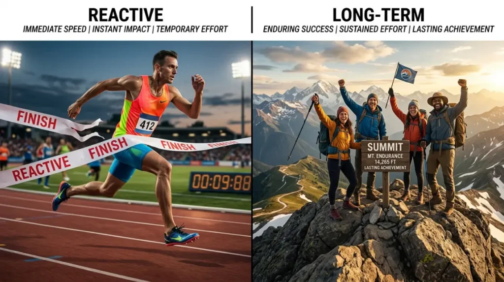 Which Approach Provides Faster Results: Reactive or Long-Term Recovery?