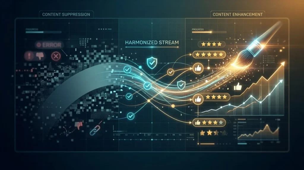 Can Content Suppression and Content Enhancement Work Together?