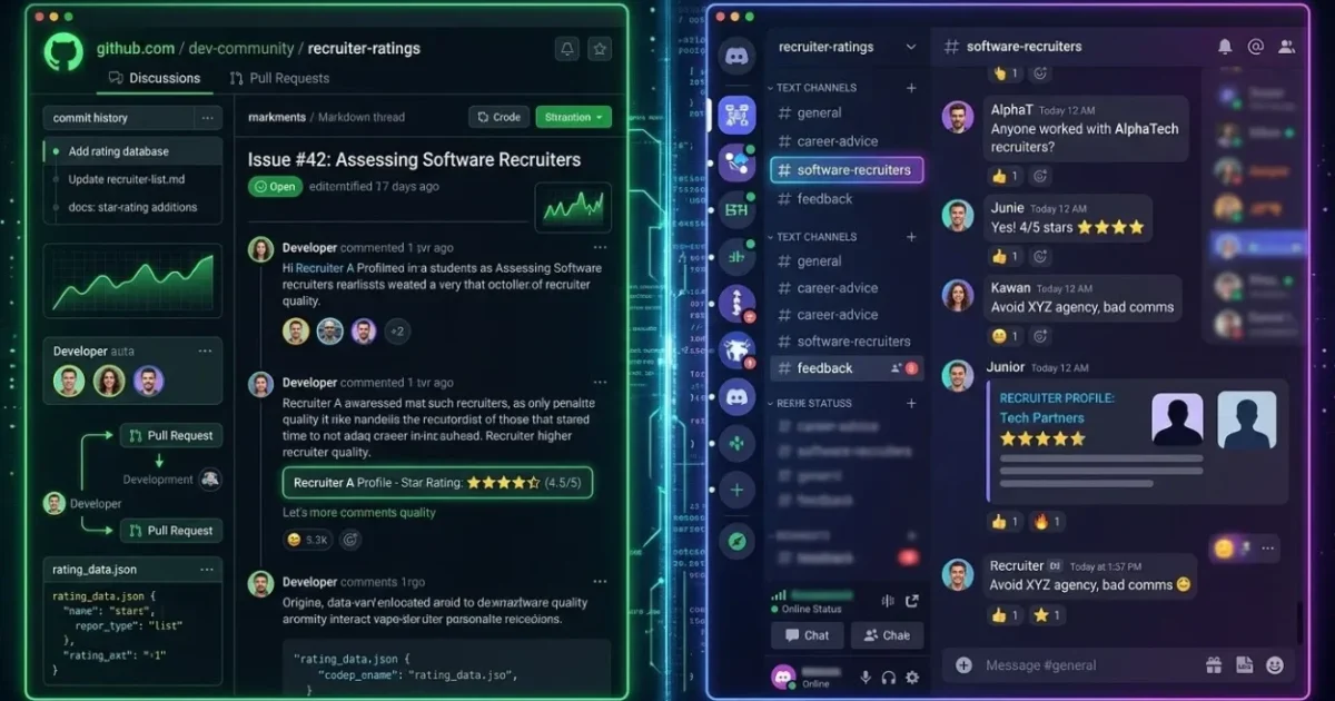 How Do GitHub and Discord Communities Discuss Software Recruiters?