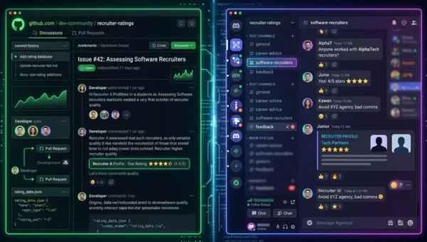 How Do GitHub and Discord Communities Discuss Software Recruiters