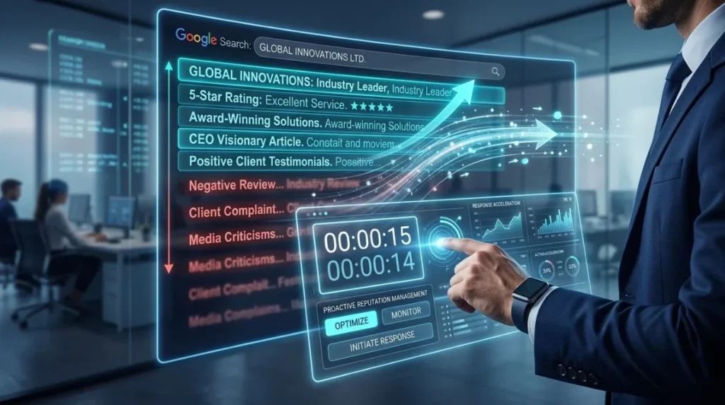 How quickly can proactive reputation management affect search visibility?