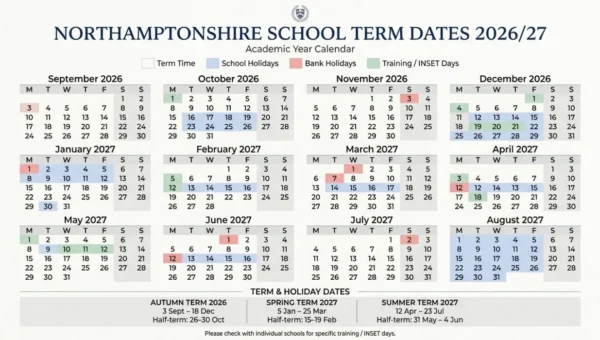 Northamptonshire School Term Dates 2026 27 Full Calendar