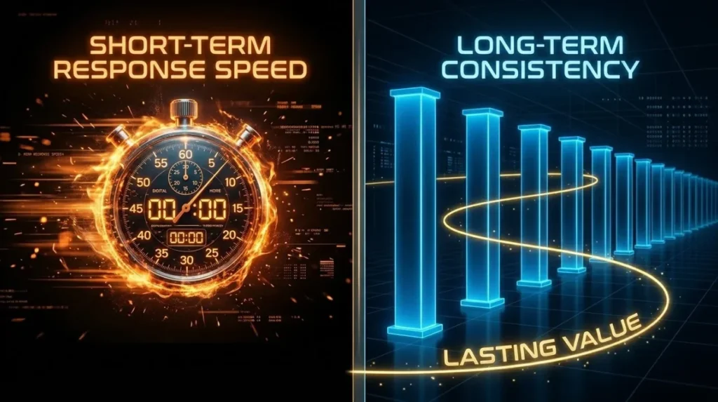 Should Businesses Prioritise Short-Term Response Speed or Long-Term Consistency?