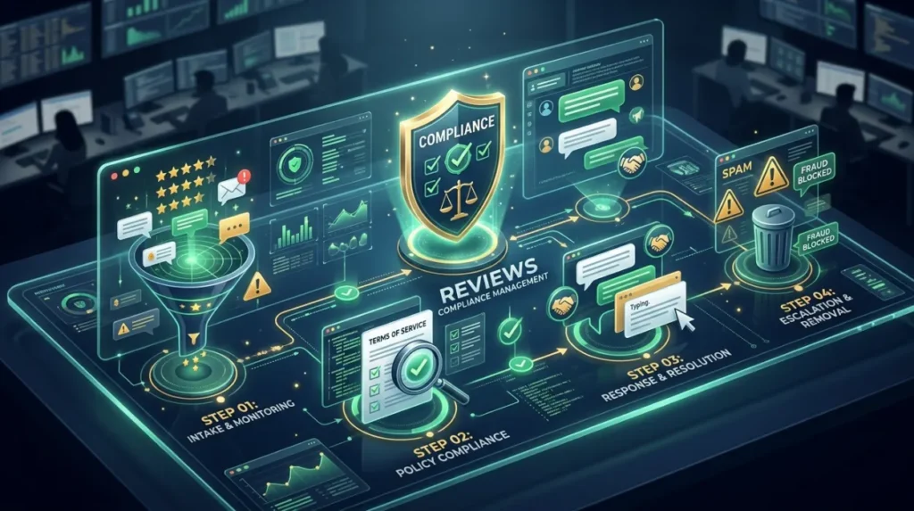 What process ensures reliable and compliant Google Reviews management?