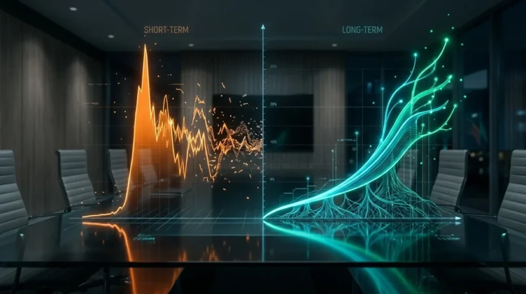Which strategy provides better short-term and long-term results?